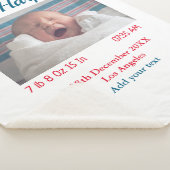 Couverture Sherpa Chiffres de naissance bébé ajouter nom lieu date d (3/4)