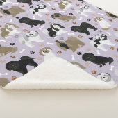 Couverture Sherpa Chih Tzu Chiens Paws et os Sherpa Blanket (3/4)