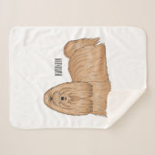 Couverture Sherpa Chih tzu long cheveux dessin de chien (Devant (Horizontal))