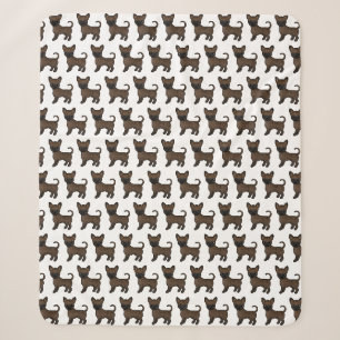 Couverture Sherpa Chihuahua à poil lisse bringé motif de chien de de