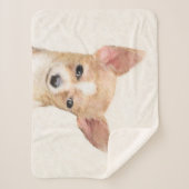 Couverture Sherpa Chihuahua Peinture - Cute Original Chien Art (Devant)