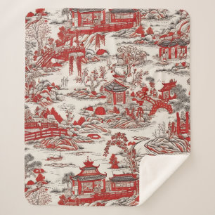 Couverture Sherpa China Garden Tee House Chinoiserie