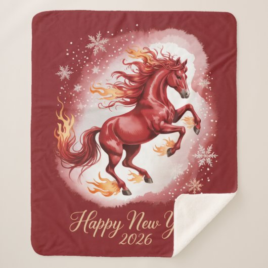 Couverture Sherpa Chinese New year of the Horse 2026 (Devant)