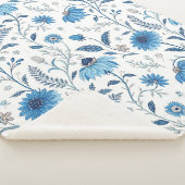 Couverture Sherpa Chinoiserie Blue Echinacea Pattern (3/4)