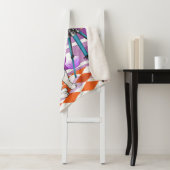 Couverture Sherpa Chiot beige rouge et télescope dans le château (En situation)