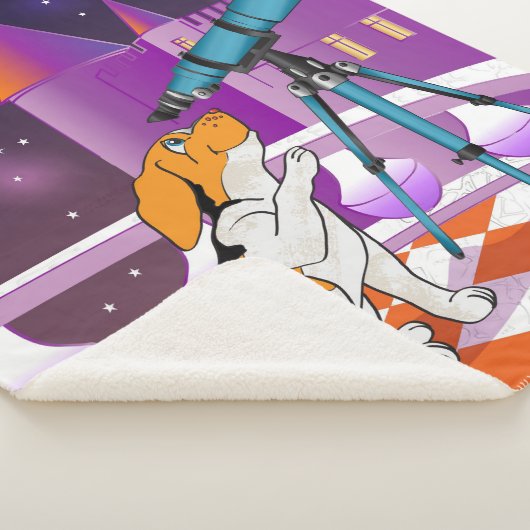 Couverture Sherpa Chiot beige rouge et télescope dans le château (3/4)