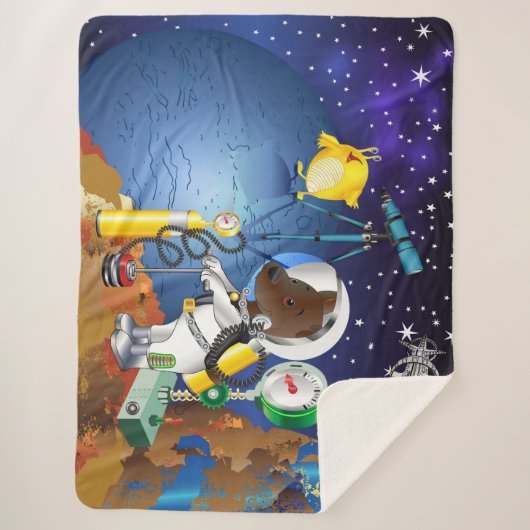 Couverture Sherpa Chiot dans l'espace un alien avec un télescope (Devant)