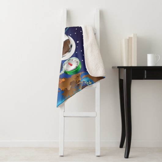 Couverture Sherpa Chiot dans l'espace un alien avec un télescope (En situation)