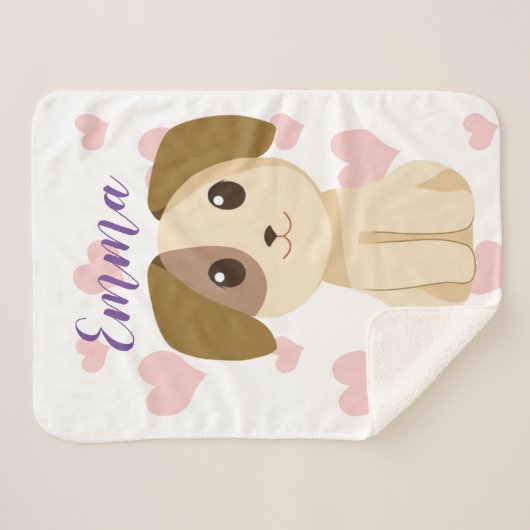 Couverture Sherpa Chiot doux (Devant (Horizontal))