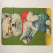 Couverture Sherpa chiot lisant le journal (Devant (Horizontal))