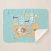 Couverture Sherpa Chiot Scooby-Doo "Mange, Dors, Joue, Répète" (Devant (Horizontal))