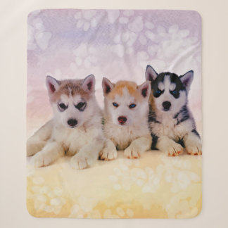 Couverture Sherpa Chiots de chien de traîneau sibérien