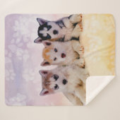 Couverture Sherpa Chiots de chien de traîneau sibérien (Devant (Horizontal))