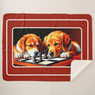 Couverture Sherpa Chiots mignons Jouer À La Poitrine