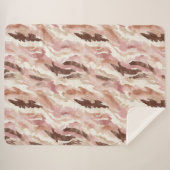 Couverture Sherpa Chocolat à crème rose Brown Abstrait (Devant (Horizontal))