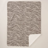 Couverture Sherpa Chocolat Brown crème Blush Zebra Parties scintilla (Devant)