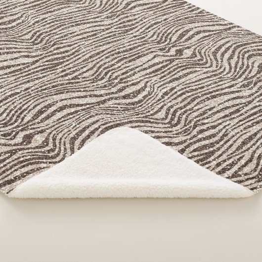 Couverture Sherpa Chocolat Brown crème Blush Zebra Parties scintilla (3/4)