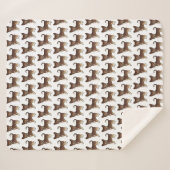 Couverture Sherpa Chocolat Et Tan Smooth Coat Chihuahua Motif (Devant (Horizontal))