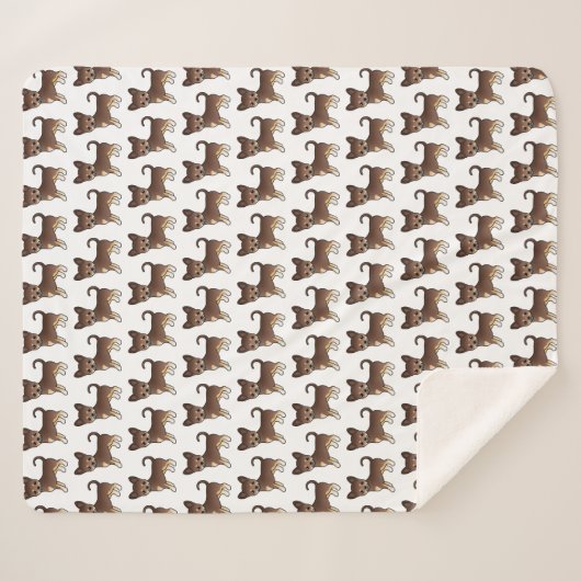 Couverture Sherpa Chocolat Et Tan Smooth Coat Chihuahua Motif (Devant (Horizontal))