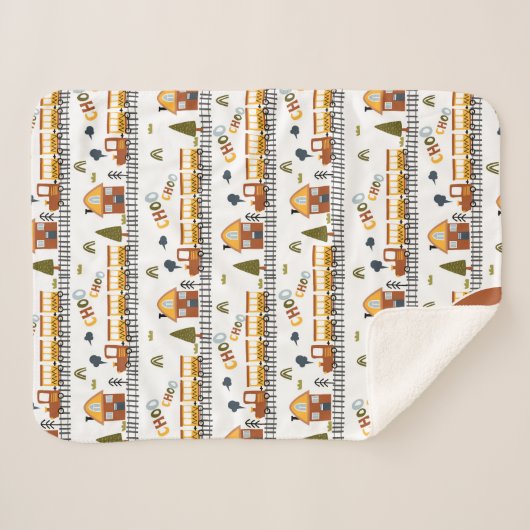 Couverture Sherpa Choo Choo Train Motif Prénom Little Kid (Devant (Horizontal))
