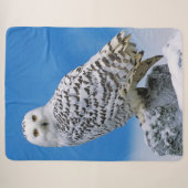 Couverture Sherpa Chouette à neige (Devant (Horizontal))