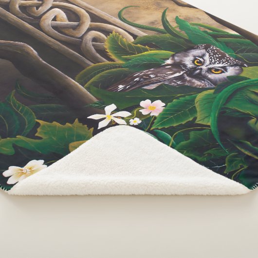 Couverture Sherpa Chouette blanche celtique (3/4)