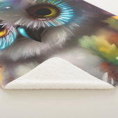 Couverture Sherpa Chouette colorée Sherpa Blanket (3/4)