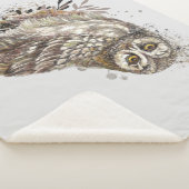 Couverture Sherpa Chouette d'aquarelle Oiseau Faune Nature Art (3/4)