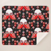 Couverture Sherpa Chouette d'art populaire (Devant (Horizontal))