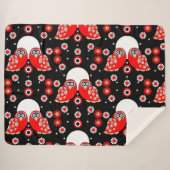 Couverture Sherpa Chouette d'art populaire (Devant (Horizontal))