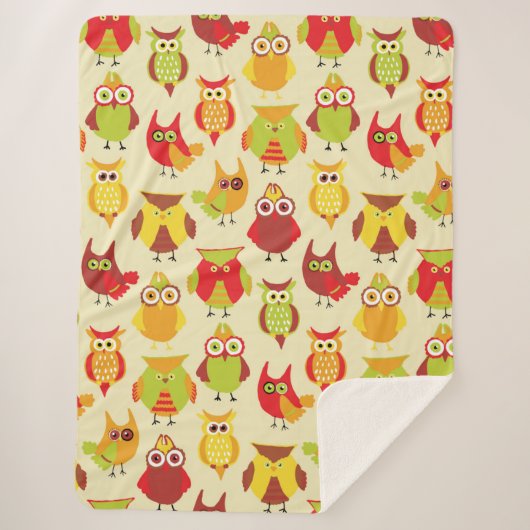 Couverture Sherpa Chouette d'automne mignonne pour bébé (Devant)