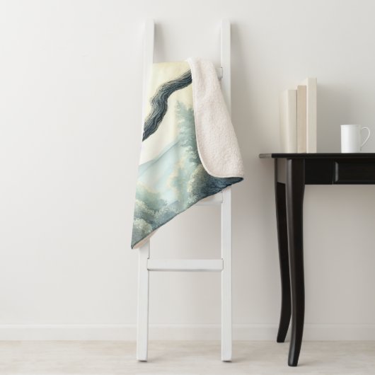 Couverture Sherpa Chouette de crayon d'aquarelle (En situation)