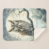 Couverture Sherpa Chouette de crayon d'aquarelle (Devant (Horizontal))