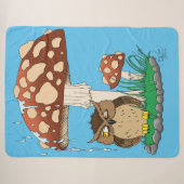 Couverture Sherpa Chouette de douche de printemps (Devant (Horizontal))