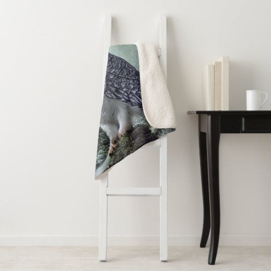 Couverture Sherpa Chouette des neiges Sherpa Blanket (En situation)