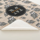 Couverture Sherpa Chouette Motif & Monogramme rustique en bois (3/4)