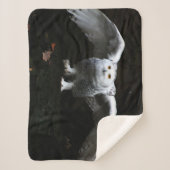 Couverture Sherpa Chouette neige avec ailes ouvertes sbcnm (Devant)