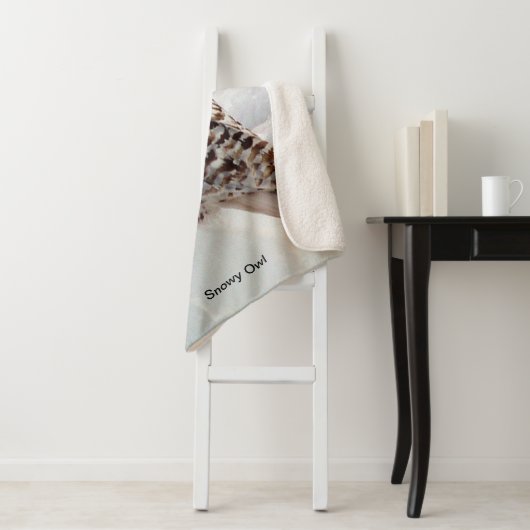 Couverture Sherpa Chouette neige Sherpa Blanket (En situation)