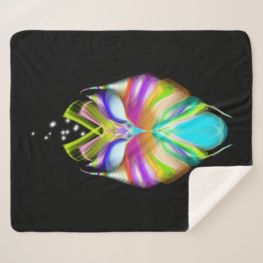 Couverture Sherpa Chouette Oracle noire et multicouleur (Devant (Horizontal))