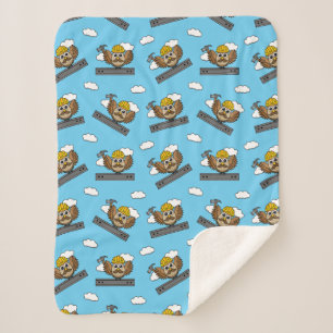 Couverture Sherpa Chouette ouvrière de construction mignonne avec de