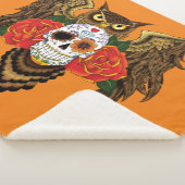 Couverture Sherpa Chouette Rose crâne sucre (3/4)