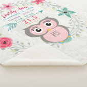 Couverture Sherpa Chouette rose Petite fille Statistiques Aquarelle (3/4)