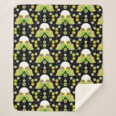 Couverture Sherpa Chouette scandinave Art folklorique Sherpa Blanket (Devant)