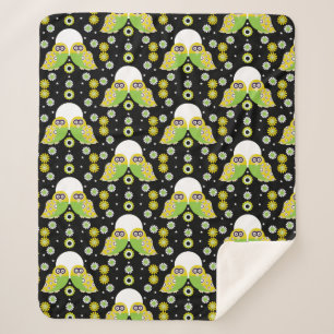 Couverture Sherpa Chouette scandinave Art folklorique Sherpa Blanket