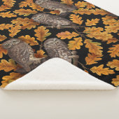 Couverture Sherpa Chouettes d'automne sur noir (3/4)