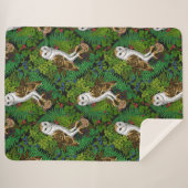 Couverture Sherpa Chouettes, fougères, chênes et baies (Devant (Horizontal))