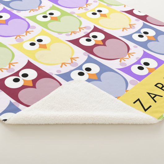 Couverture Sherpa Chouettes mignonnes, Chouette Motif, Chouettes col (3/4)