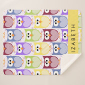Couverture Sherpa Chouettes mignonnes, Chouette Motif, Chouettes col (Devant (Horizontal))