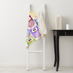 Couverture Sherpa Chouettes mignonnes, Chouette Motif, Chouettes pou