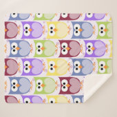 Couverture Sherpa Chouettes mignonnes, Chouette Motif, Chouettes pou (Devant (Horizontal))